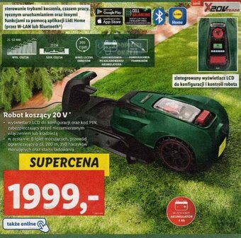 Lidl Parkside Robot koszący 20 V* oferta