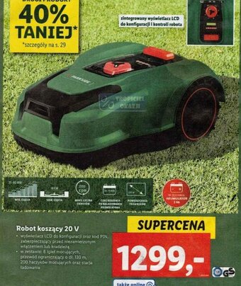 Lidl Parkside Robot koszący 20 V oferta