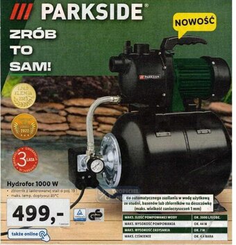 Lidl Parkside Hydrofor 1000 W oferta