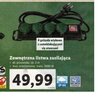 Lidl Parkside Zewnętrzna listwa zasilająca oferta