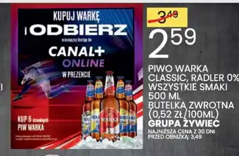 Wafelek Warka Piwo Classic, radler 0% 500ml oferta