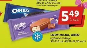Groszek Milka lody waniliowe z kawałkami polewy z czekoladą mleczną 90 ml oferta