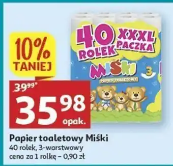 Auchan Miśki Papier toaletowy 40 rolek oferta