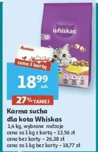 Auchan Whsiaks Karma sucha dla kota 1,4kg oferta