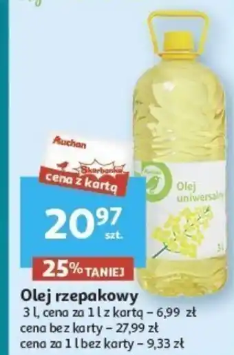 Auchan Auchan Olej rzepakowy 3l oferta