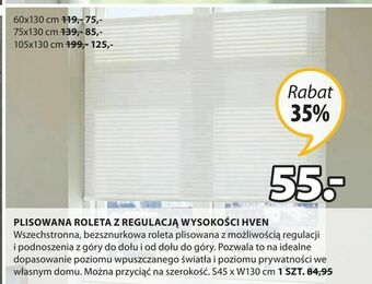 JYSK Plisowana roleta z regulacją wysokości hven oferta