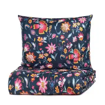 Komfort Pościel vabel z mikrofibry granatowa w liście i kwiaty 160x200 cm oferta