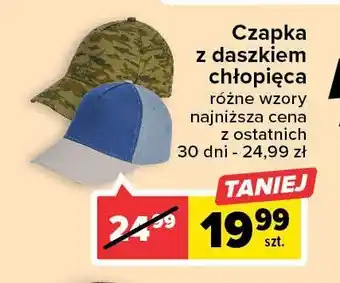 Carrefour Czapka chłopięca z daszkiem oferta