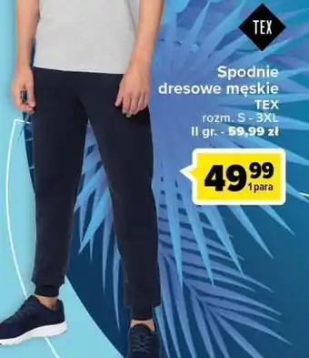 Carrefour Spodnie sportowe męskie s-3xl tex oferta