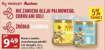 Auchan Krem o smaku orzechowym gładki lub chrupki, 500 g oferta