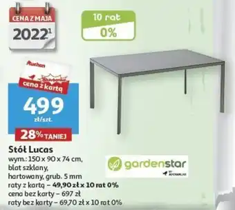 Auchan Stół Lucas wym.: 150 x 90 x 74 cm oferta