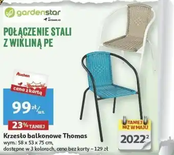 Auchan Krzesło balkonowe Thomas wym.: 58 x 53 x 75 cm oferta