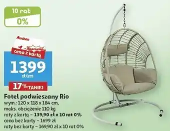 Auchan Fotel podwieszany Rio 120x118x184cm oferta