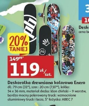 Auchan Deskorolka drewniana kolorowa Enero oferta