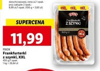 Lidl PIKOK Frankfurterki z szynki, XXL 450 g oferta
