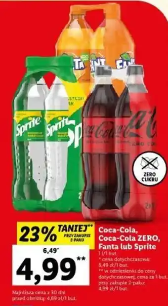 Lidl Coca-Cola, Coca-Cola ZERO, Fanta lub Sprite 1l oferta