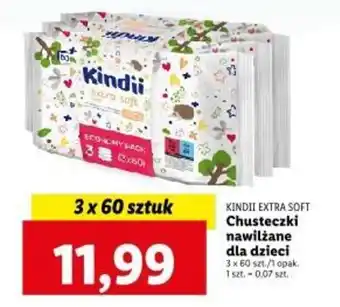 KINDII EXTRA SOFT Chusteczki nawilżane dla dzieci 3 x 60 szt.