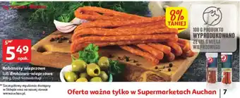 Auchan Kabanosy wieprzowe lub drobiowo-wieprzowe 100g oferta