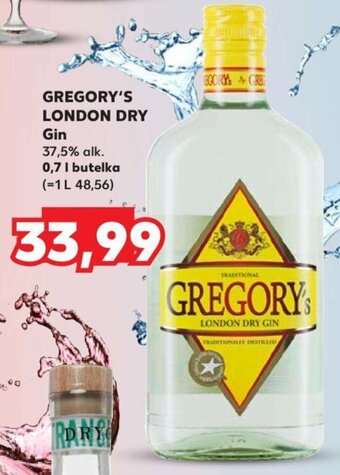 Kaufland GREGORY'S LONDON DRY Gin 37,5% 0,7l oferta