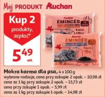 Auchan Mokra karma dla psa, 4x100 g oferta