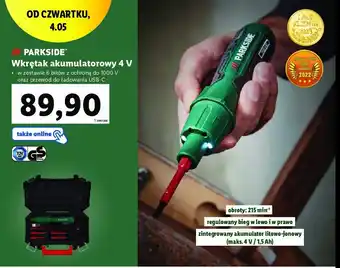 Lidl Wkrętarka akumulatorowa 4v oferta