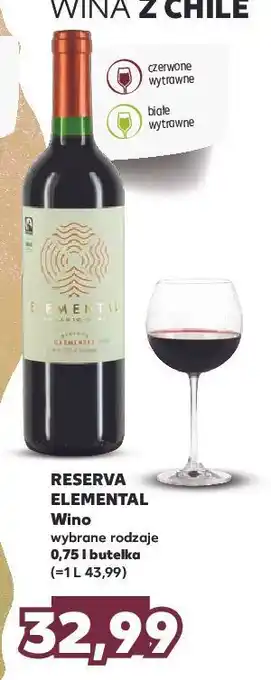 Kaufland Wino elemental reserva carmenere oferta