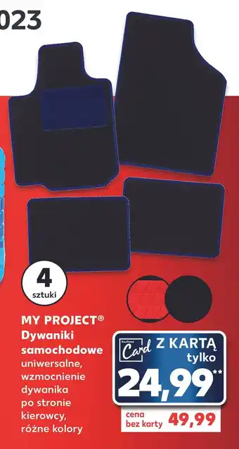 Kaufland Dywaniki samochodowe z niebieskim obszyciem k-classic myproject oferta