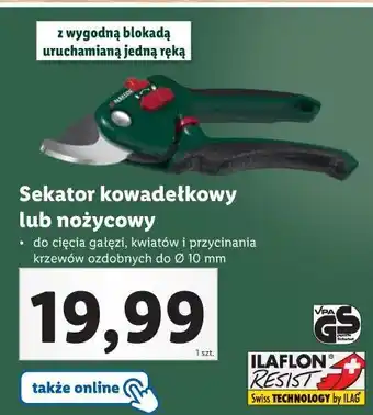 Lidl Sekator ogrodowy kowadełkowy parkside oferta