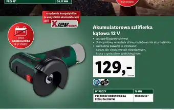 Lidl Szlifierka kątowa 12v parkside oferta