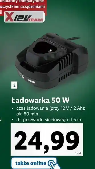 Lidl Ładowarka 50 w parkside oferta