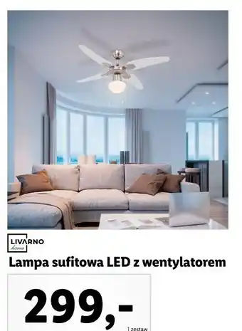 Lidl Lampa sufitowa led z wentylatorem livarno home oferta
