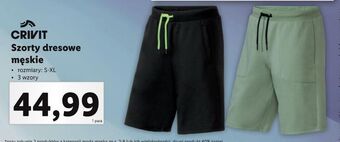 Lidl Szorty dresowe męskie s-xl crivit oferta