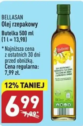 ALDI BELLASANBELLASAN Olej rzepakowy Butelka 500 ml Olej rzepakowy 500 ml oferta