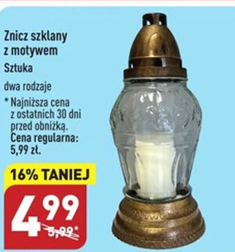 ALDI Znicz szklany z motywem oferta