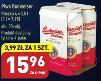 ALDI Budweiser Piwo Puszka 4 x 0,5 l oferta
