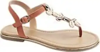 Deichmann Brązowe płaskie sandałki damskie graceland ozdobione muszelkami oferta