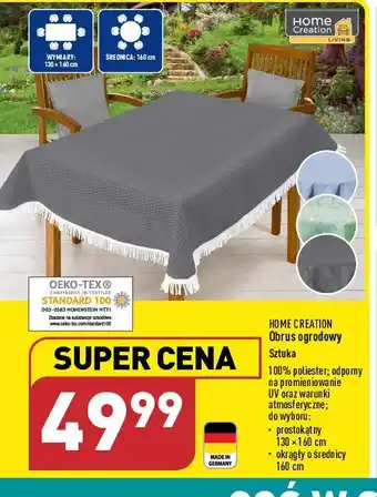 ALDI Obrus ogrodowy rustykalny prostokątny 130 x 160 cm oferta