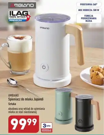 ALDI AMBIANO Spieniacz do mleka Japandi Sztuka oferta