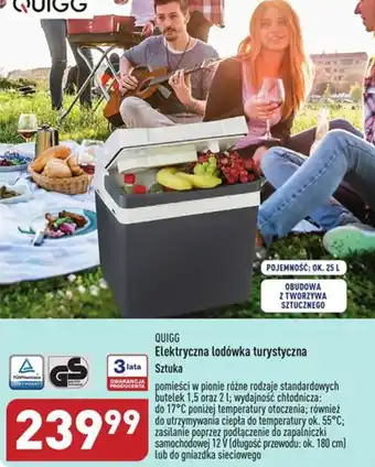 ALDI QUIGG Elektryczna lodówka turystyczna oferta