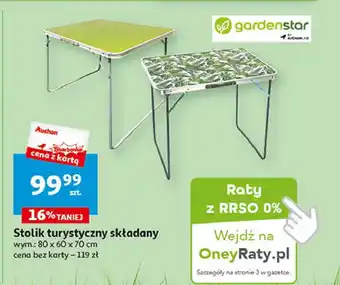 Auchan Stolik turystyczny składany 80 x 60 x 70 cm oferta