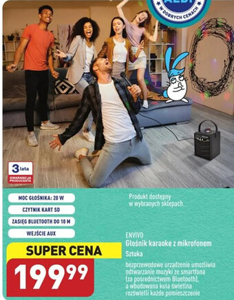 ALDI ENVIVO Głośnik karaoke z mikrofonem Sztuka oferta