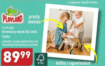 ALDI PLAYLAND Drewniany wózek dla lalek Sztuka oferta