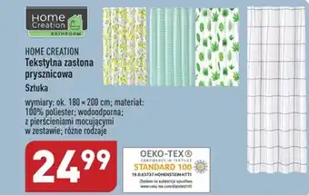 ALDI HOME CREATION Tekstylna zasłona prysznicowa wymiary: ok. 180 x 200 cm; oferta