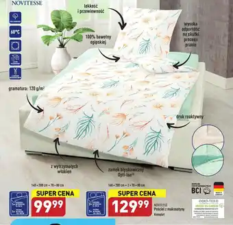ALDI NOVITESSE Pościel z makosatyny 160x200cm + 2x70x80cm oferta