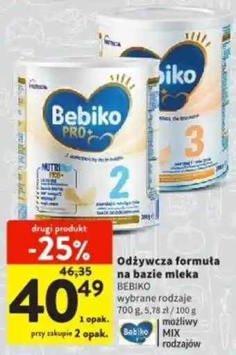 Intermarche Bebiko Odżywcza formuła na bazie mleka 700g oferta