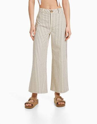 Bershka Bawełniane spodnie culotte oferta
