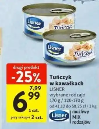 Intermarche Lisner Tuńczyk w kawałkach 170g oferta