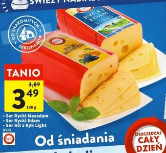 Intermarche Ser Rycki Maasdam, Ser Rycki Edam, Ser Hit z Ryk Light RYKI 100g oferta