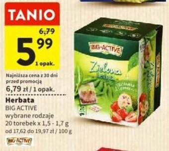 Intermarche Herbata BIG-ACTIVE 20 torebek x 1,5-1,7g oferta