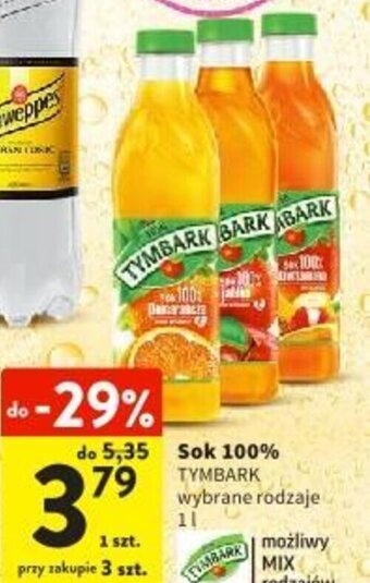 Intermarche TYMBARK Sok 100% 1l oferta